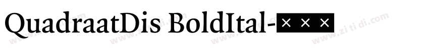 QuadraatDis BoldItal字体转换 QuadraatDis BoldItal字体转换